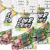 SourStrips Melonade-Six Pack features resealable bags with colorful, illustrated angry watermelon and lemon characters, filled with rainbow-colored strips of extremely sour candy.